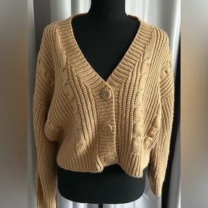 Stradivarius Knit Button Up Sweater Cardigan, Size Medium